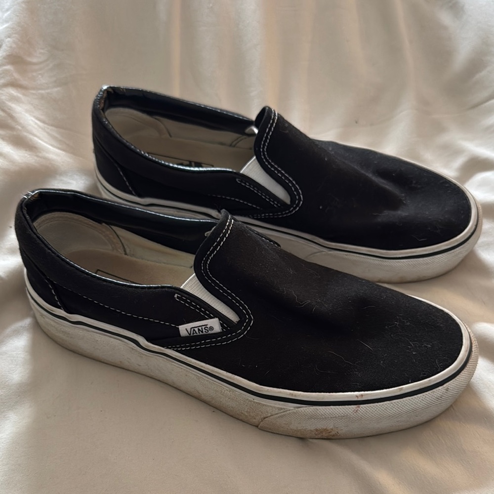 Vans platform Black Slip-On Sneakers